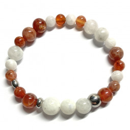 Bracelet Agate Feu & Pierre de Lune