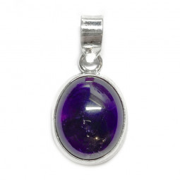 Pendentif Ovale en Améthyste et Argent