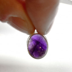 Pendentif Ovale en Améthyste et Argent