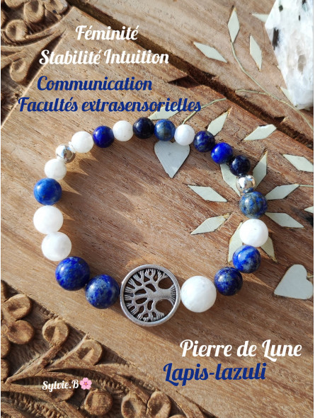 Bracelet Pierre de Lune - Création Originale - Vibrations Cristallines