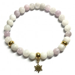 Bracelet Boules en Pierre de Lune & Kunzite