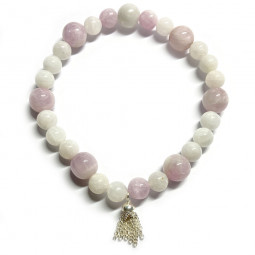 Bracelet Boules en Kunzite & Pierre de Lune