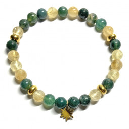 Bracelet Boules en Citrine & Agate Mousse