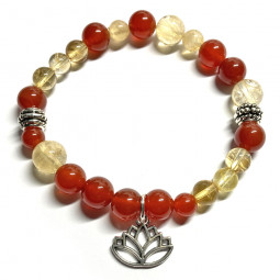 Bracelet Boules en Cornaline & Citrine