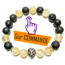 Bracelet en Citrine & Basalte