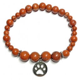 Bracelet en pierre de Jaspe Rouge - Création Originale