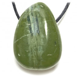 Pendentif en Jade Néphrite - Goutte Percée