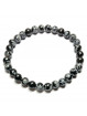 Bracelet en Obsidienne Neige - Boules  de 6 mm