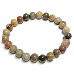 Bracelet Boules en Jaspe Polychrome