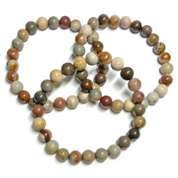 Bracelet Boules en Jaspe Polychrome
