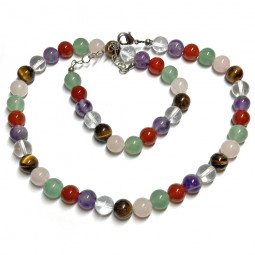 Collier Multi-pierres - Boules de 8 mm