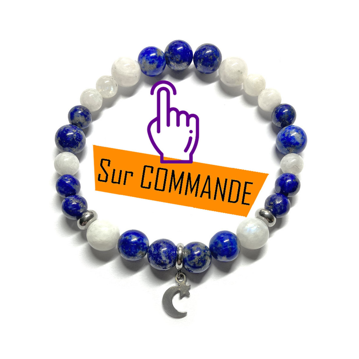 Bracelet Pierre de Lune & Lapis-Lazuli