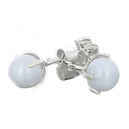 Boucles d'Oreilles en Calcédoine & Argent