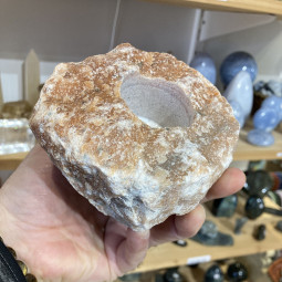 Bougeoir Photophore en Calcite Orchidée