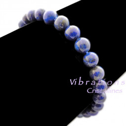 Bracelet Boules en Lapis-Lazuli Vibrations Cristallines