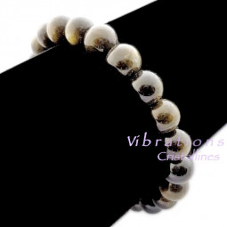 Bracelet Boules en Obsidienne Dorée