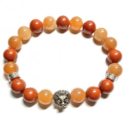 Bracelet Homme boules en Jaspe Rouge & Cornaline