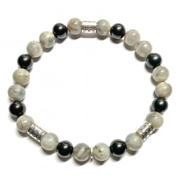 Bracelet Création Homme en Labradorite & Shungite