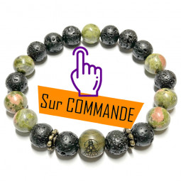 Bracelet Unakite & Basalte