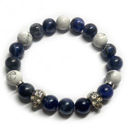 Bracelet pour Homme en  Sodalite & Howlite