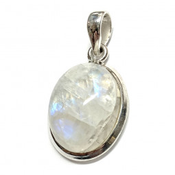 Pendentif en Pierre de Lune et Argent - Ovale