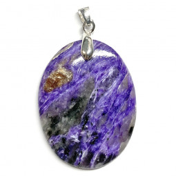 Pendentif Cabochon Ovale en Charoïte & Argent