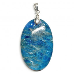 Pendentif Cabochon Ovale en Apatite & Argent