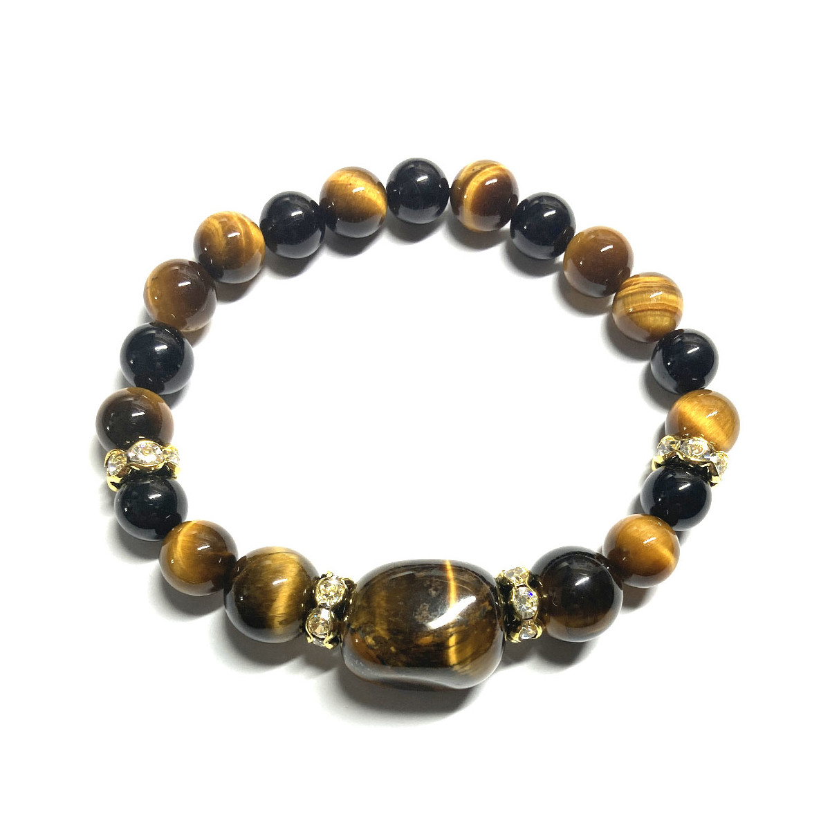 Bracelet en Tourmaline Noire &  Oeil de Tigre