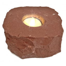 Bougeoir Photophore en Jaspe Rouge