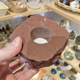 Bougeoir Photophore en Jaspe Rouge