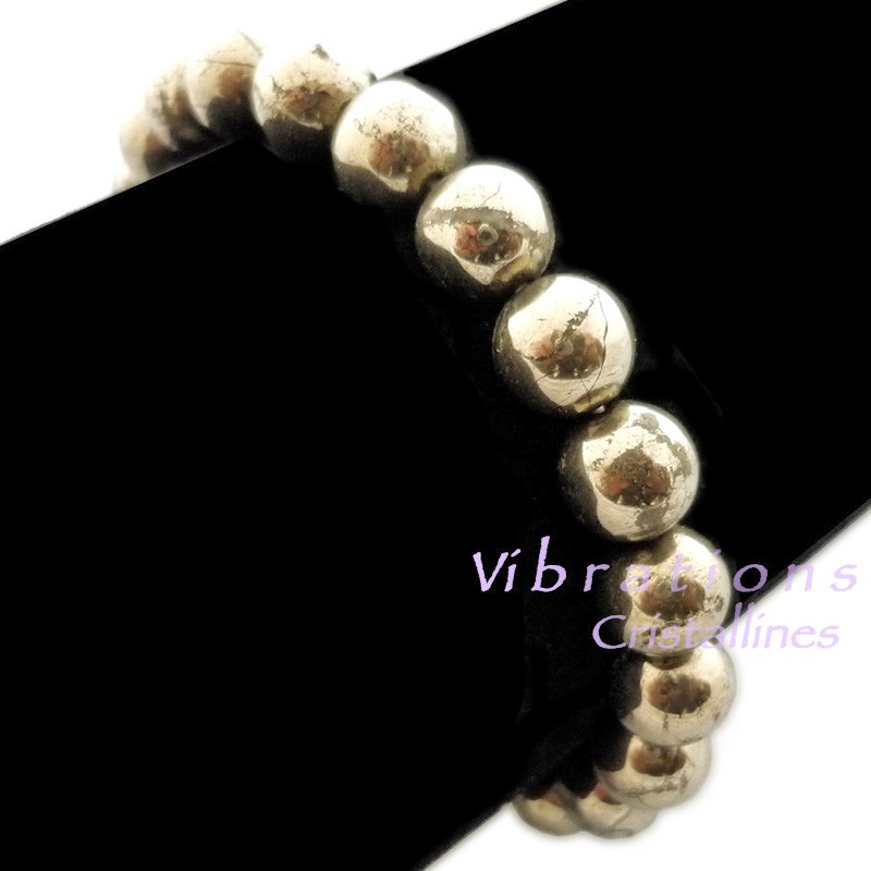 Bracelet Boules en Pyrite - perles de 8mm