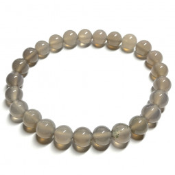 Bracelet Boules en Agate Grise