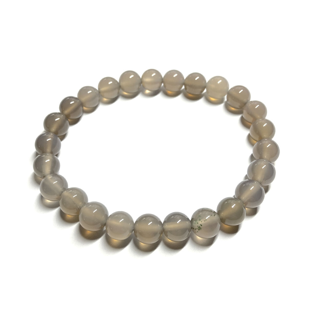 Bracelet Boules en Agate Grise
