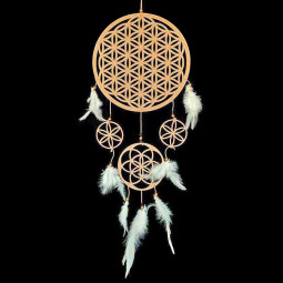 Attrape-Rêve Fleur de Vie en bois