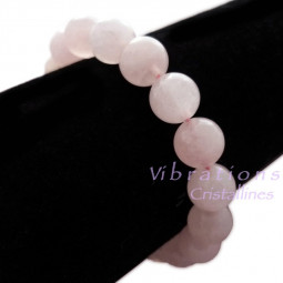 Bracelet Boules en Quartz Rose 10 mm