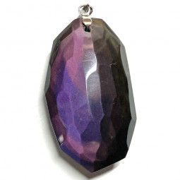 Pendentif en Obsidienne Oeil Céleste Facettée