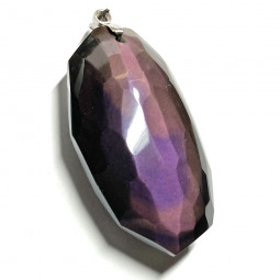 Pendentif en Obsidienne Oeil Céleste Facettée