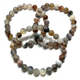 Bracelet Boules en Agate de Botswana