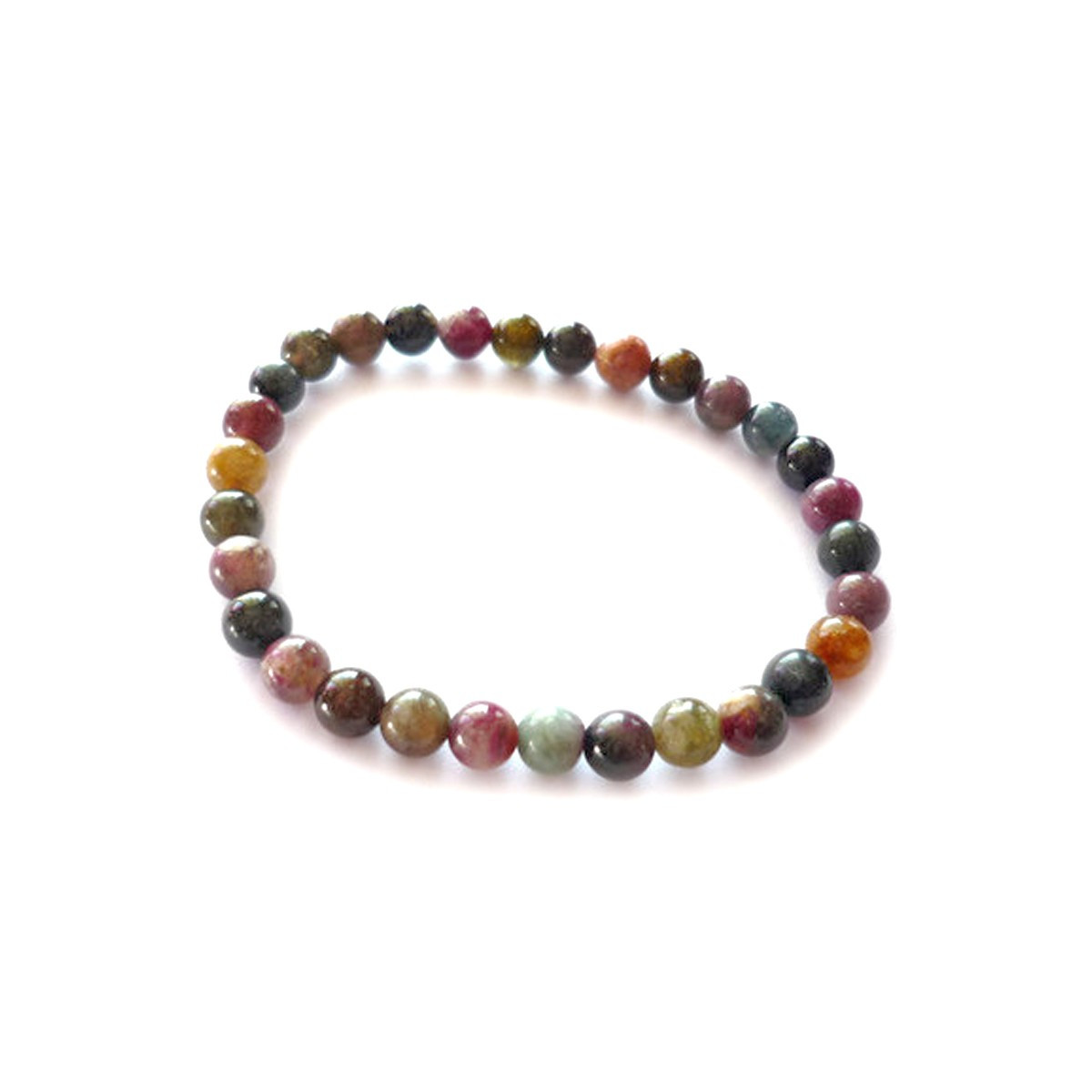 Bracelet Boules en Tourmaline Multicolore Vibrations Cristallines