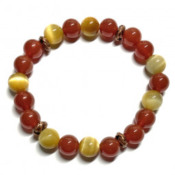 Bracelet en Cornaline & en Œil de Tigre