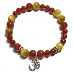 Bracelet en Œil de Tigre & en Cornaline