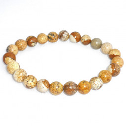 Bracelet Boules en Jaspe Paysage