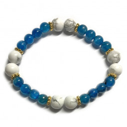 Bracelet création Boules en Howlite & Apatite