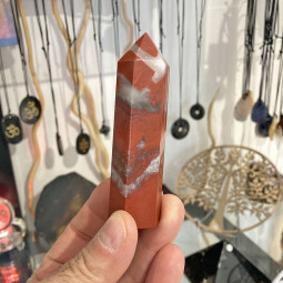 Pointe en Jaspe Rouge - 9cm