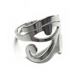 Bague en Acier Inoxydable Oeil d'Horus couleur argent