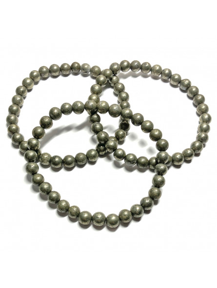 Bracelet Boules en Pyrite - perles de 6mm