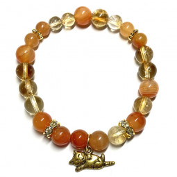 Bracelet Boules en Citrine & Cornaline