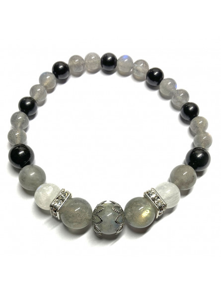 Bracelet en Labradorite, Shungite & Sélénite