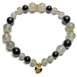 Bracelet création en Labradorite & Shungite