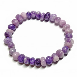 Bracelet Grains en Lépidolite Violette